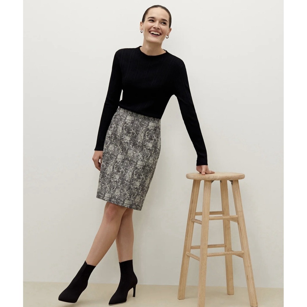 M.M. Lafleur Noho Italian Jacquard Stretch Pencil Skirt Office Women's Size 14